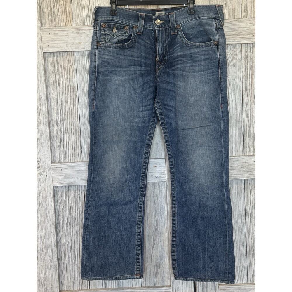 Vintage‎ True Religion Jeans Mens Blue Billy Mja8580mc Bootcut Flap size33